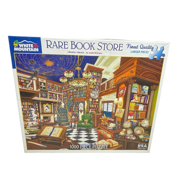 White Mountain Rare Book Store 1000 Pieces Jigsaw Puzzle 2020 Miss 1 pc #1526A - Picture 1 of 8
